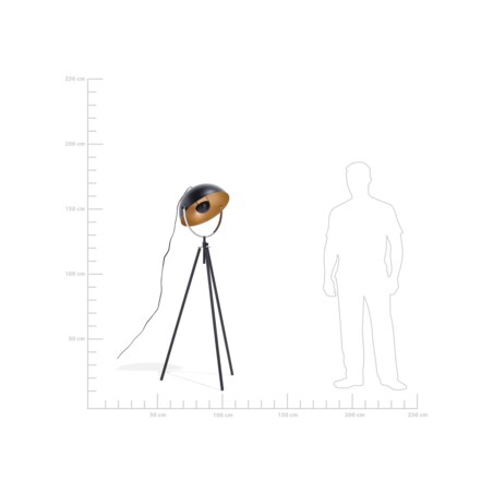 Lampa podłogowa metalowa czarno-złota THAMES