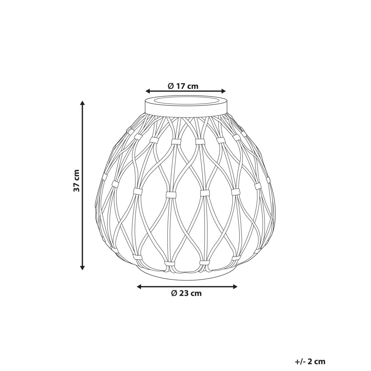 Wazon na kwiaty DOMOKOS Tlenek magnezu 38 cm Jasnobrązowy