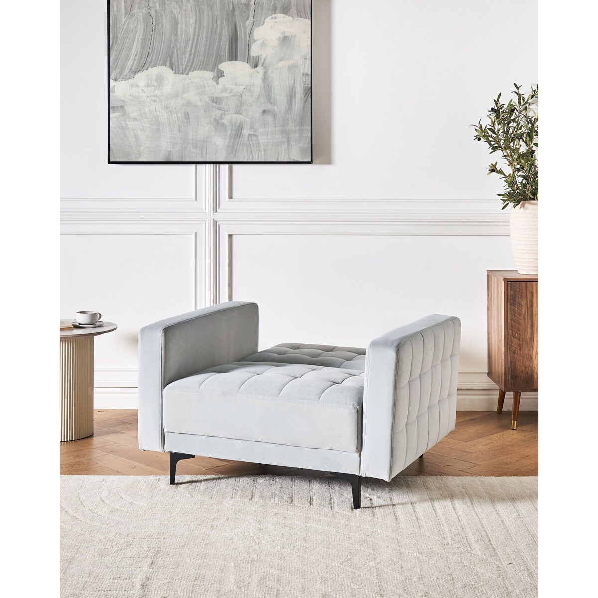 Fotel ABERDEEN Welur Jasnoszary