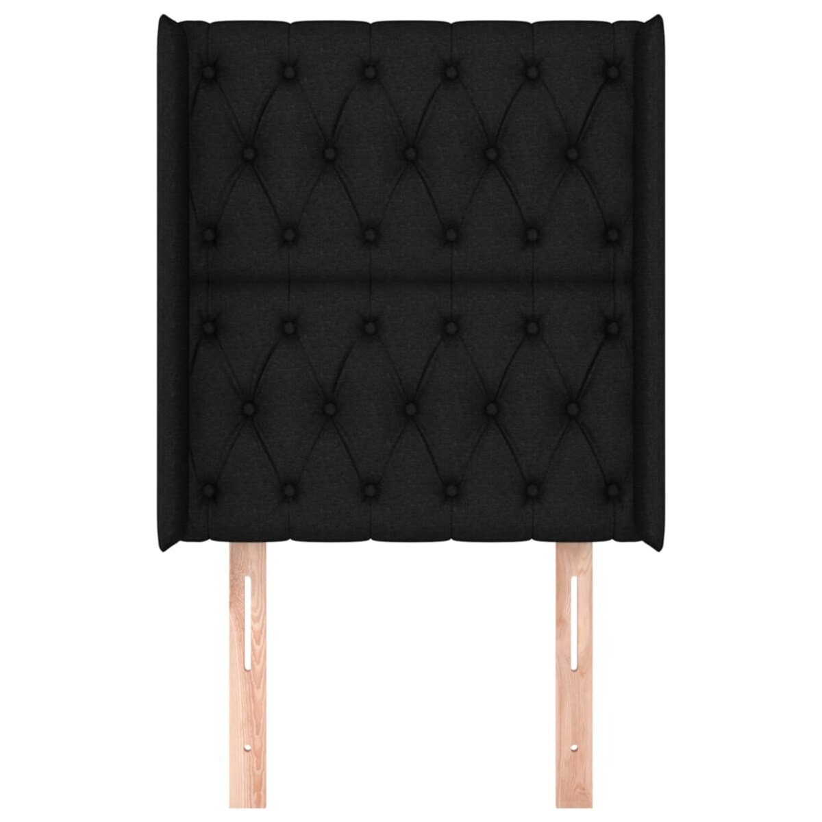 vidaXL Zagłówek uszak, czarny, 83x16x118/128 cm, tkanina