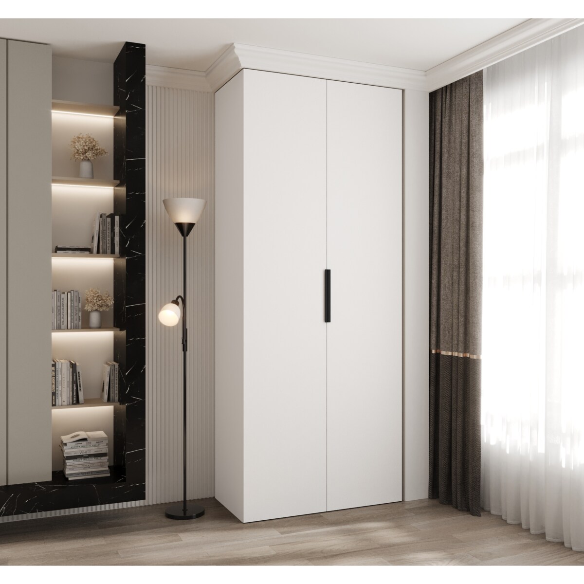 Szafa dwudrzwiowa Como 4 100 gł.40 biały+czarny