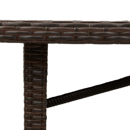 vidaXL Stół ogrodowy ze szklanym blatem, brąz, 240x90x75cm, polirattan