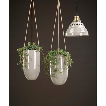 LAMPA wisząca LIAM metalowa szara złota śr. 18cm