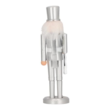 DZIADEK DO ORZECHÓW kapelusz 28cm srebrny FIGURKA