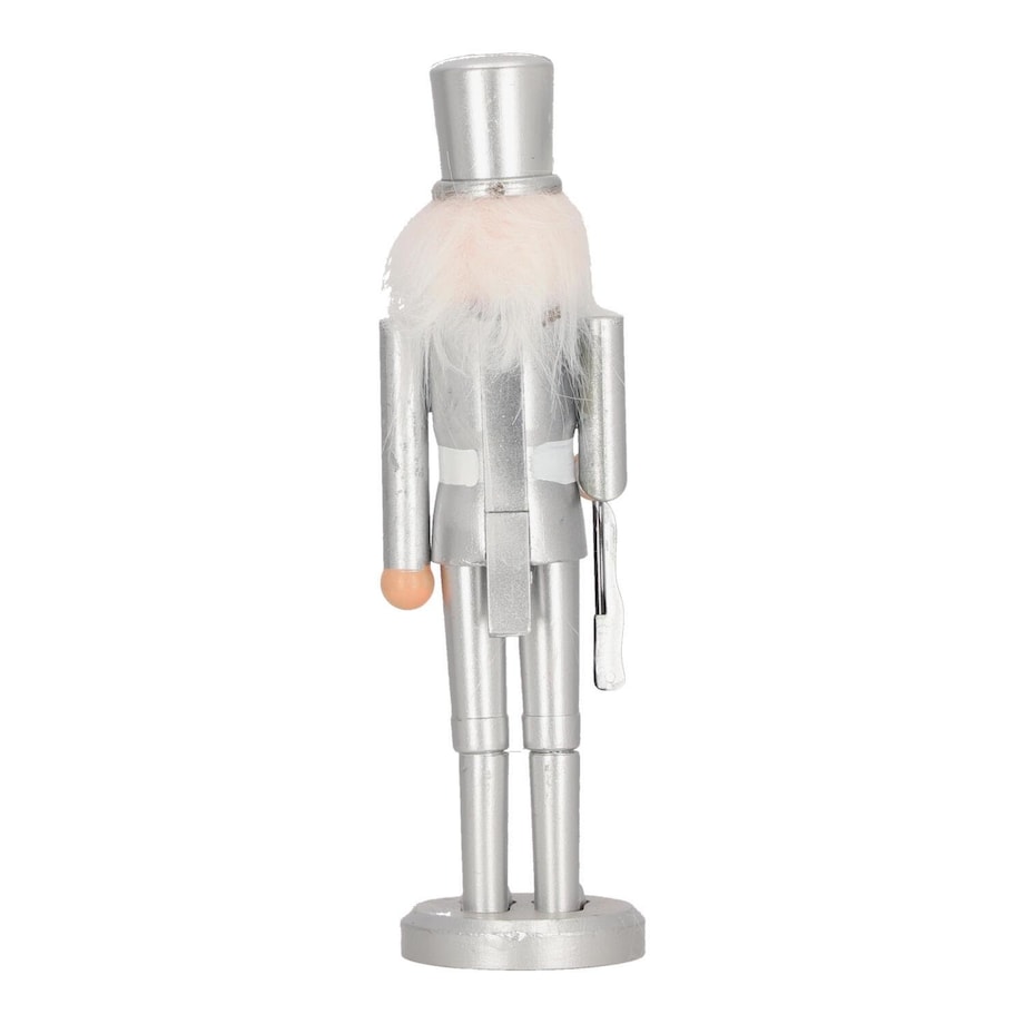 DZIADEK DO ORZECHÓW kapelusz 28cm srebrny FIGURKA