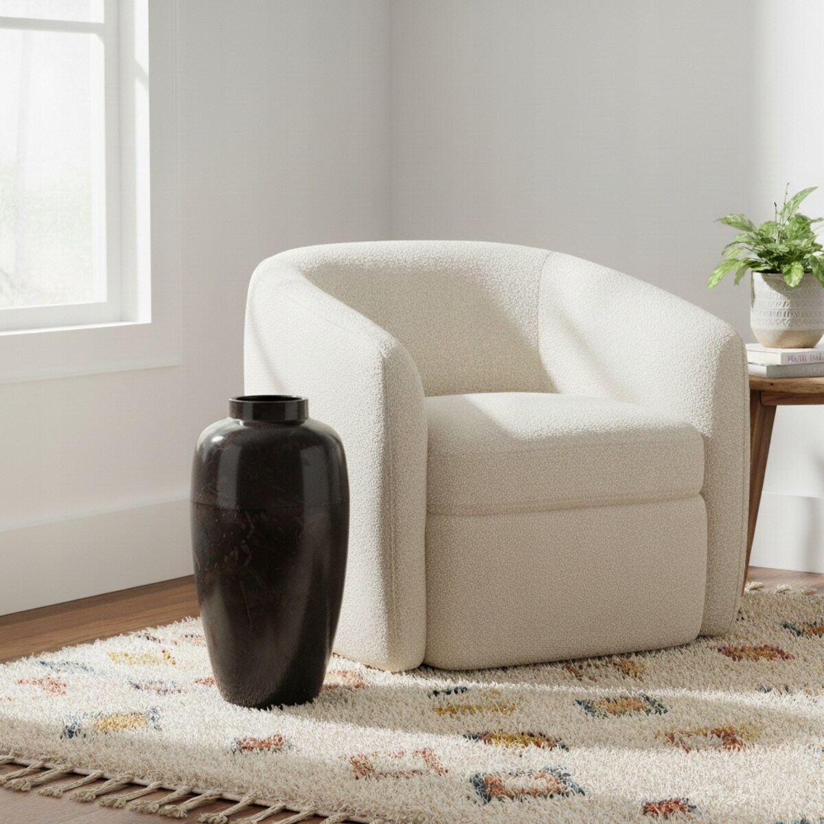 WAZON PODŁOGOWY DUŻY 40cm WYSOKI METALOWY LOFT SREBRNY POŁYSK DO SALONU