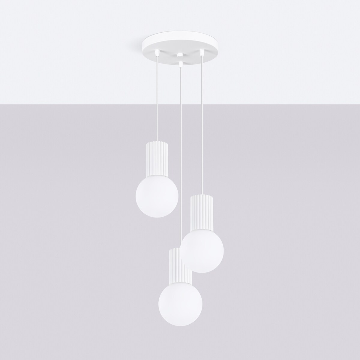 Lampa wisząca HALO 3P biała