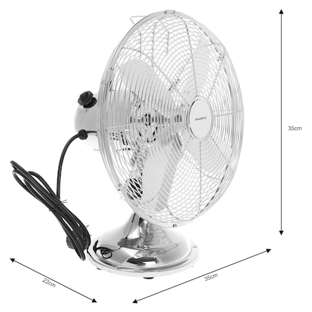 Wentylator biurkowy wiatrak stojący srebrny 30cm 40W KLAUSBERG