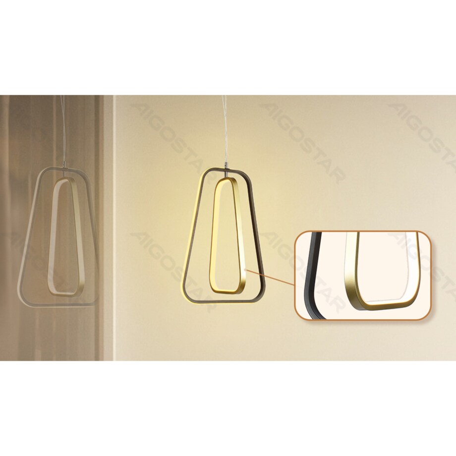 aluminiowa lampa wisząca 36w 6500k trapez 150cm