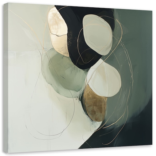 Feeby Obraz do salonu sypialni, Abstrakcja zielona plamy farby 60x60