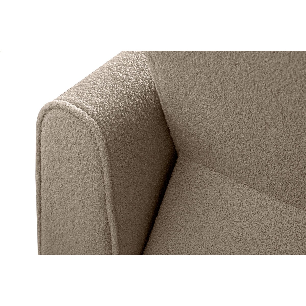 KONSIMO GUSTAVO Sofa trzyosobowa wykonana z ciemnobeżowej tkaniny boucle