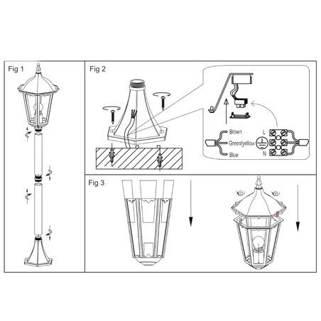 Stojąca lampa ogrodowa Burford 76550 Endon latarnia IP44 szkło czarny mat