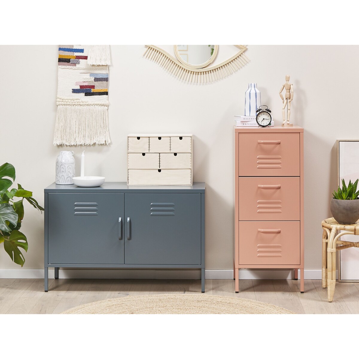 Szafka dwudrzwiowa metalowa szara URIA