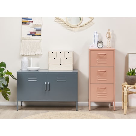 Szafka dwudrzwiowa metalowa szara URIA