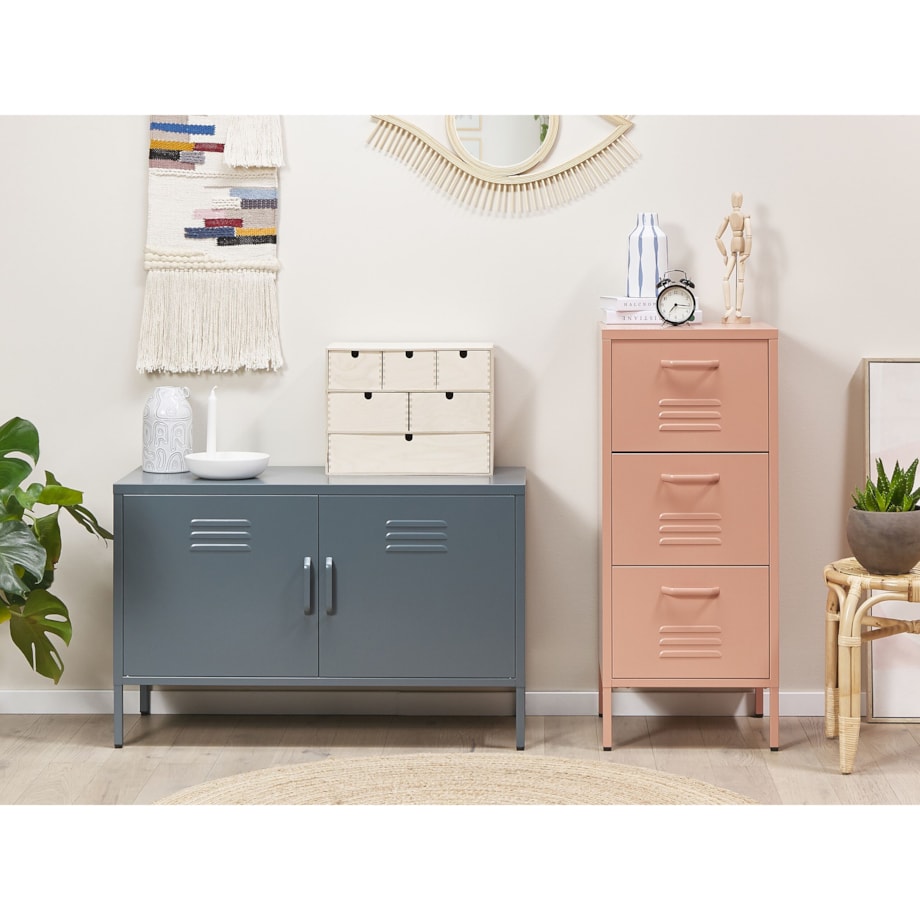 Szafka dwudrzwiowa metalowa szara URIA