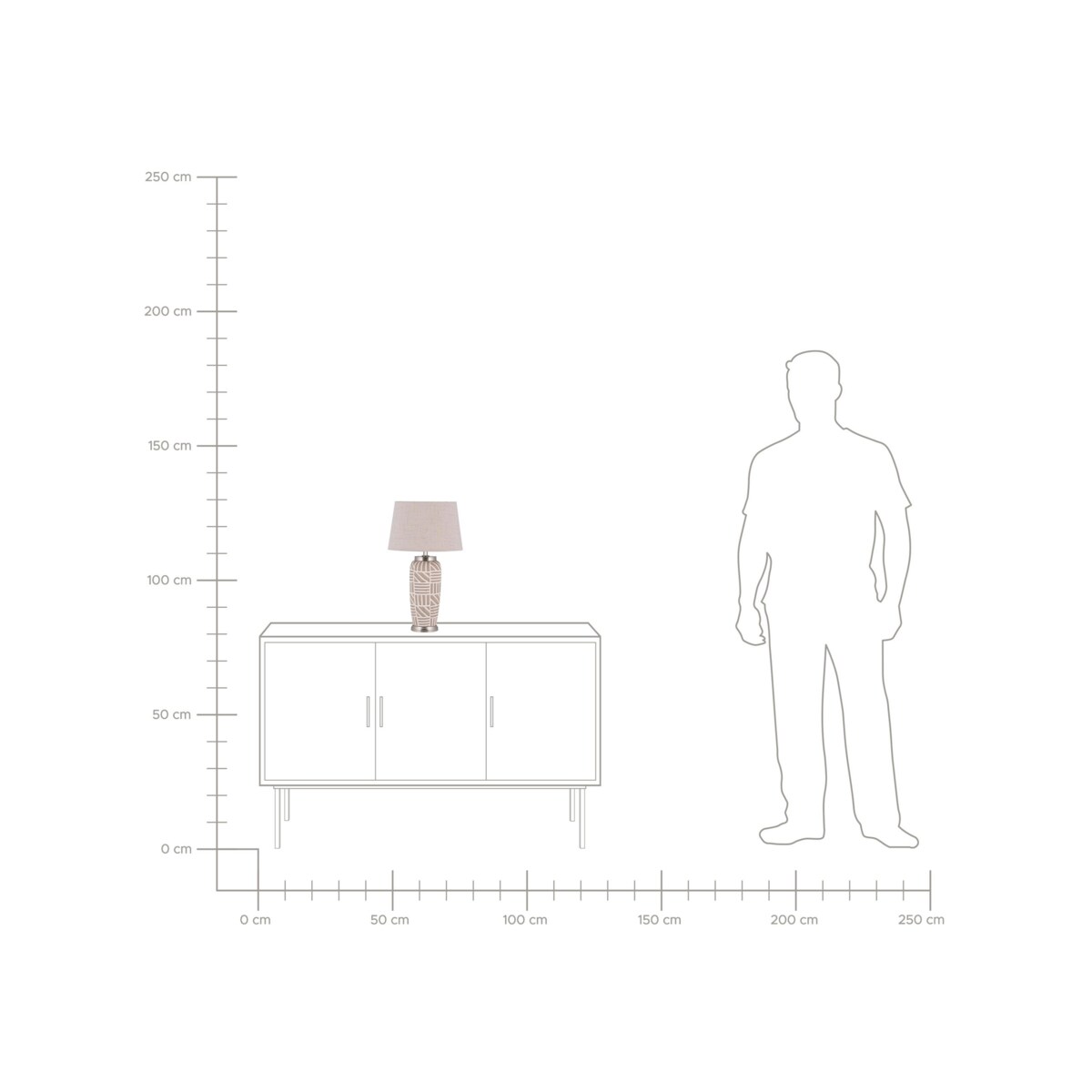 Lampa stołowa ceramiczna beżowa TRAISEN