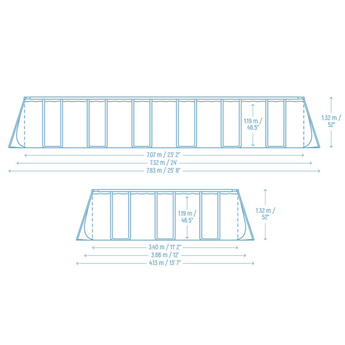 Basen stelażowy APX 732x366x132 7w1 Bestway 561KG