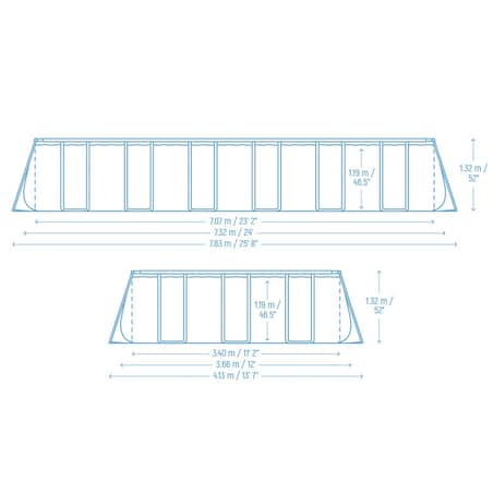 Basen stelażowy APX 732x366x132 7w1 Bestway 561KG