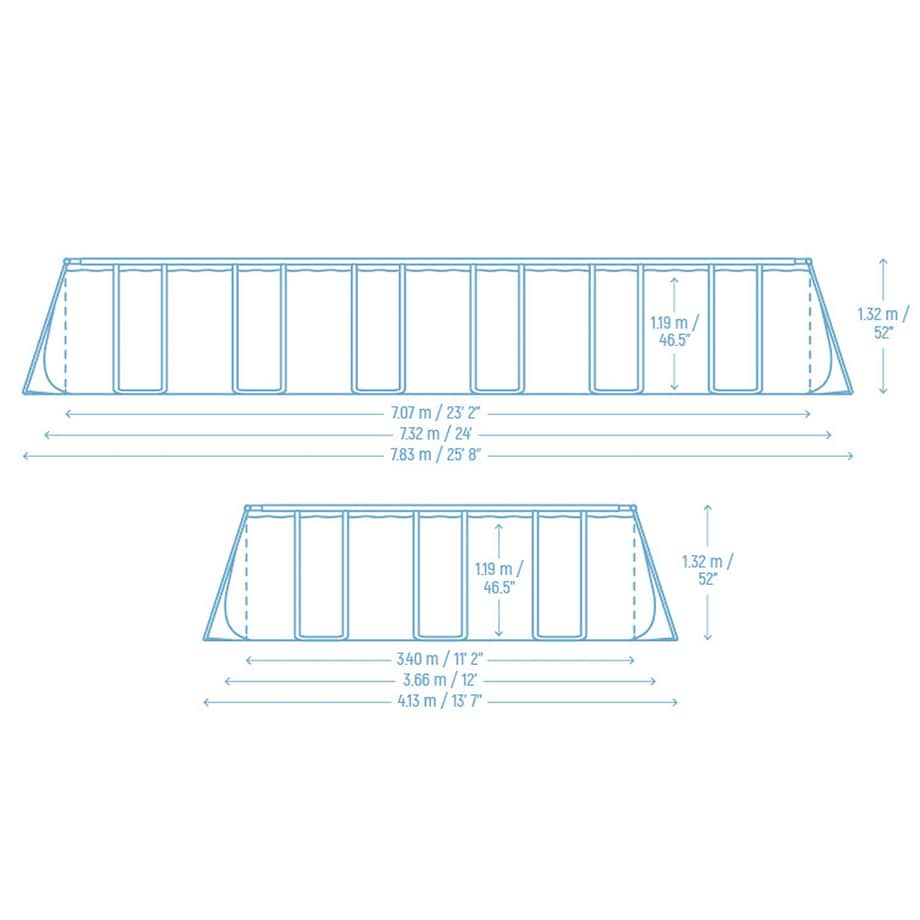 Basen stelażowy APX 732x366x132 7w1 Bestway 561KG