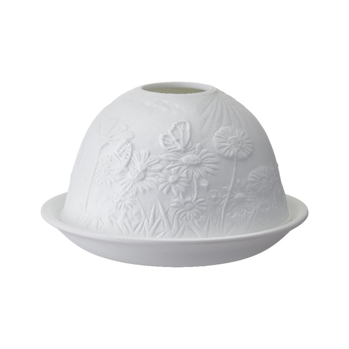 VILLA ITALIA Lampion porcelanowy na tealight z wkładem LED 7,5 cm STOKROTKI