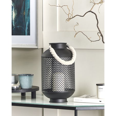 Lampion metalowy czarny CORON