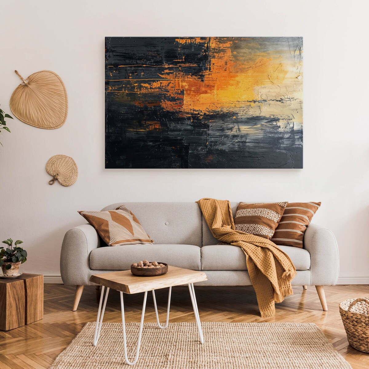 Obraz Na Płótnie Do Salonu Abstrakcja Imitacja Farby Styl Nowoczesny 70x50cm