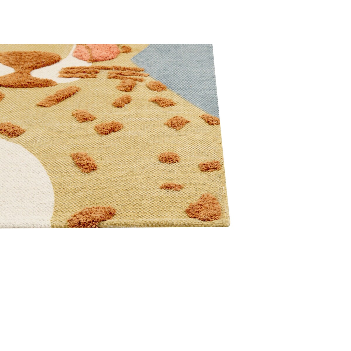 Dywan dziecięcy bawełniany motyw lamparta 80 x 150 cm żółto-szary TANGSE