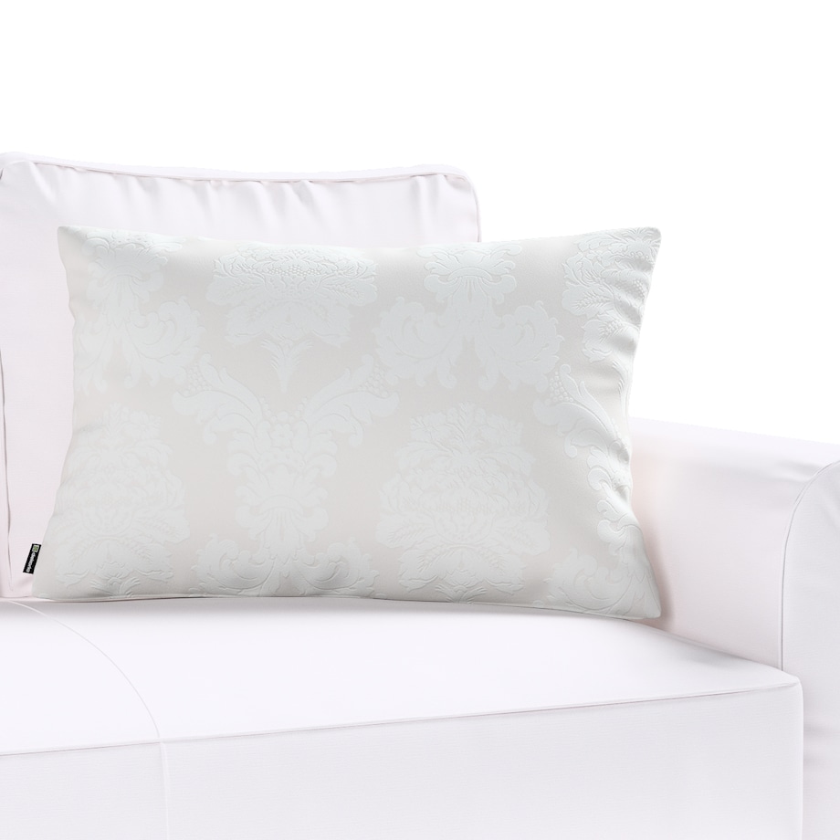 Poszewka Kinga na poduszkę prostokątną 47x28 liście akantu na jasno-popielatym tle