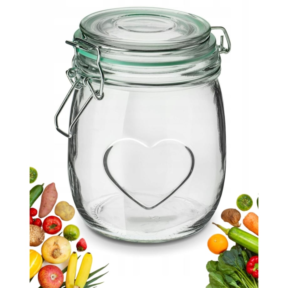 6x SŁOIK POJEMNIK 800 ml z klipsem na weki grzyby bigos jedzenie barszcz