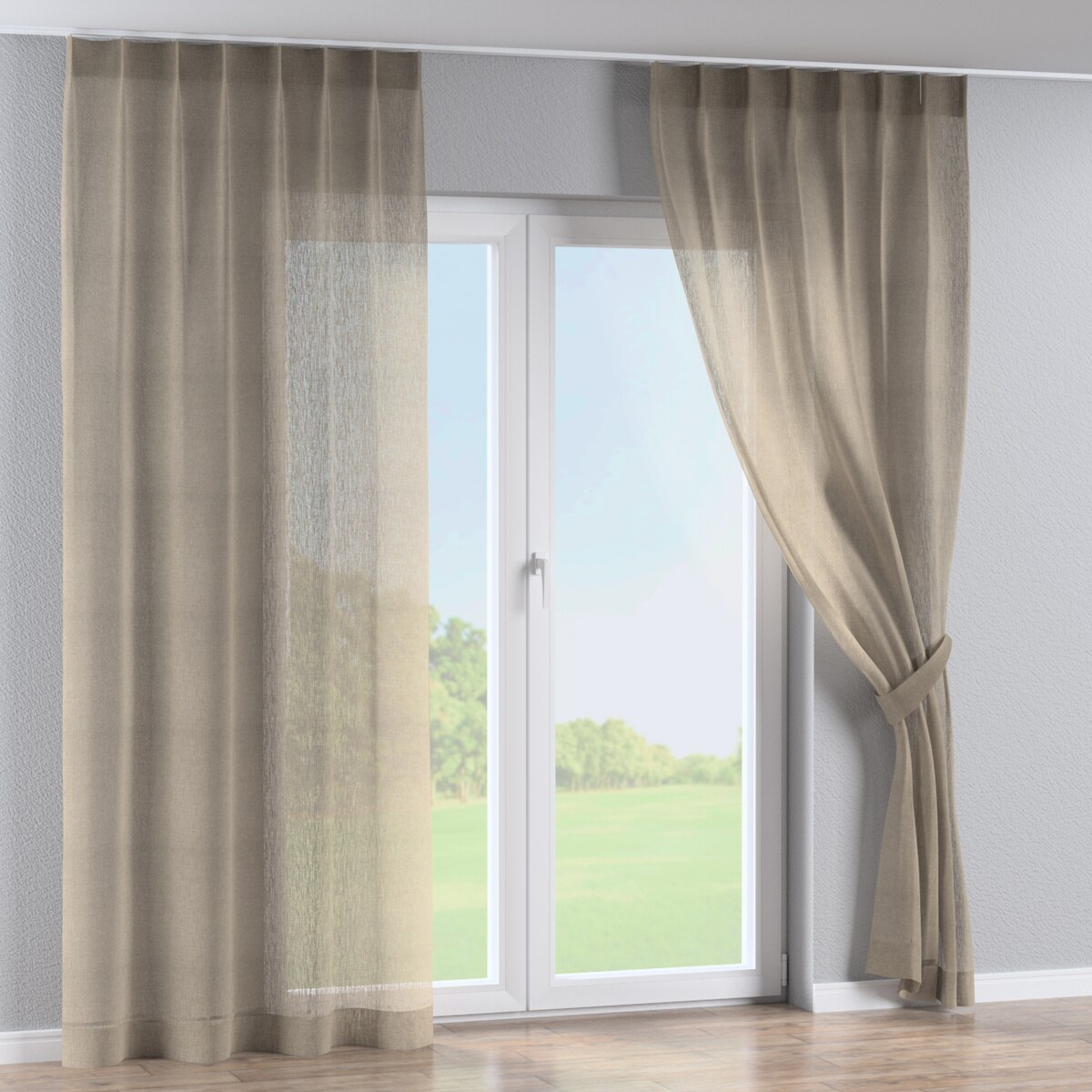 Zasłona na haczykach flex pojedynczych 130x260 beżowy