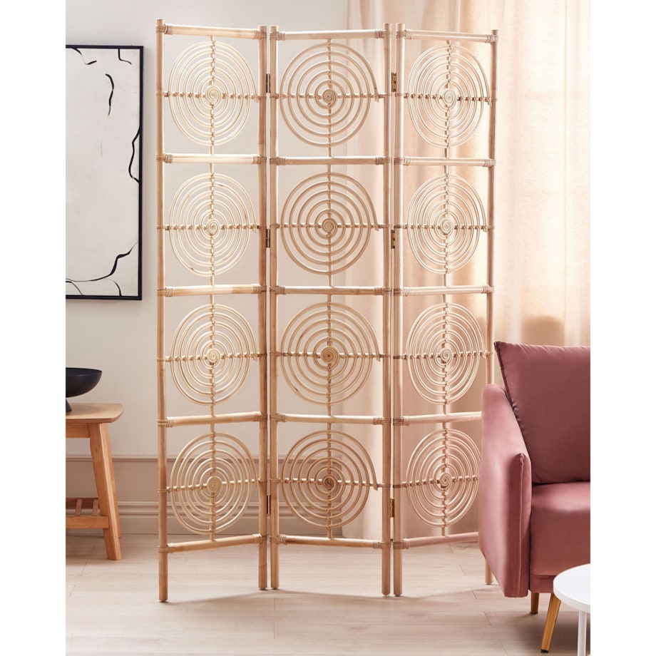 3-panelowy składany parawan pokojowy rattanowy 117 x 180 cm naturaly ALTAMURA