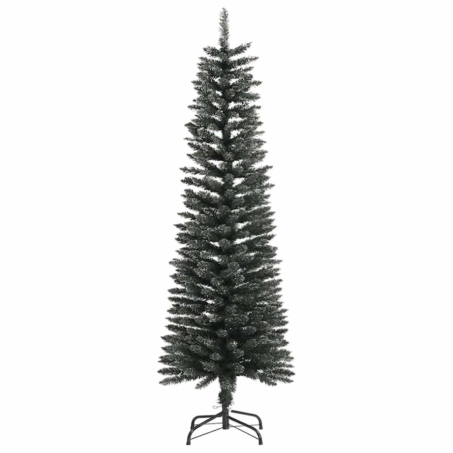 vidaXL Sztuczna, smukła choinka ze stojakiem, zielona, 150 cm, PVC