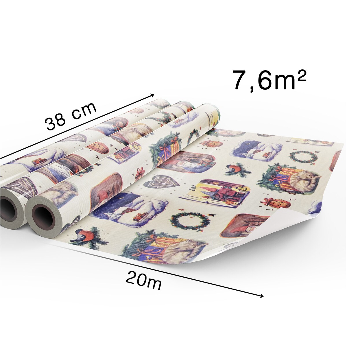 Papier do pakowania prezentów 20 METRÓW MEGAROLKA Świąteczny Do Paczek Ozdobny