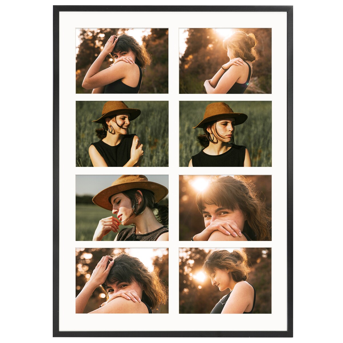 Ramka na zdjęcia 8 zdjęć 15x21 cm rama czarna foto galeria 50x70 cm FRAMAI®