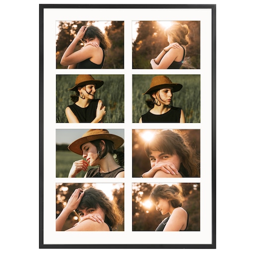 Ramka na zdjęcia 8 zdjęć 15x21 cm rama czarna foto galeria 50x70 cm FRAMAI®