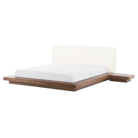 Łóżko wodne ze stolikami nocnymi 160 x 200 cm brązowe ZEN