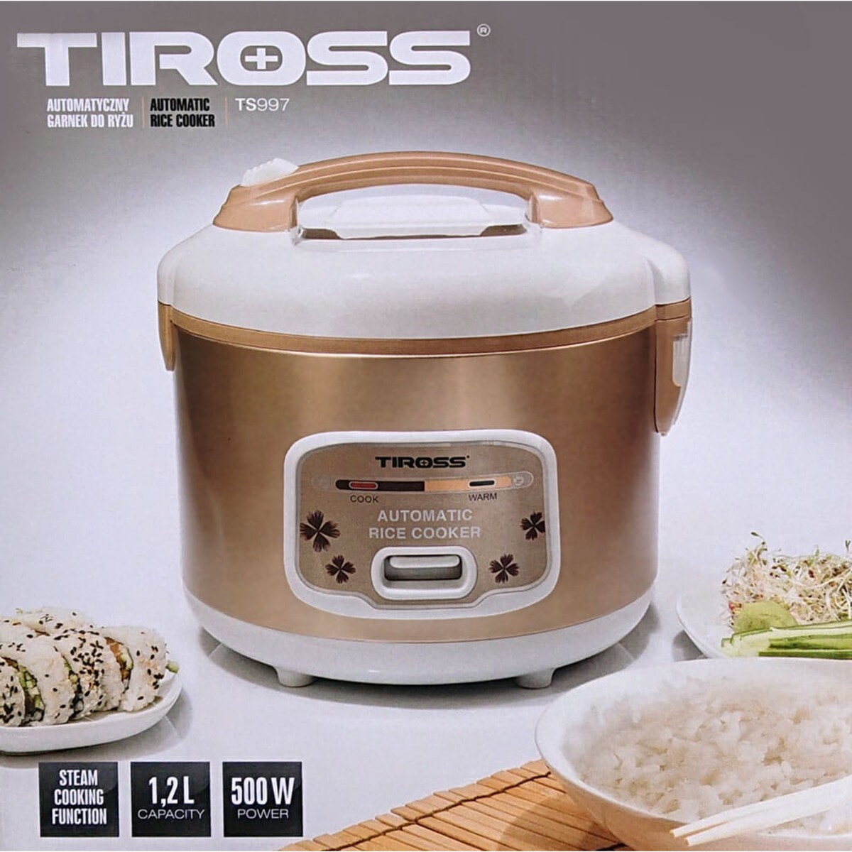 Tiross garnek do gotowania ryżu 1.2l 500w TS997