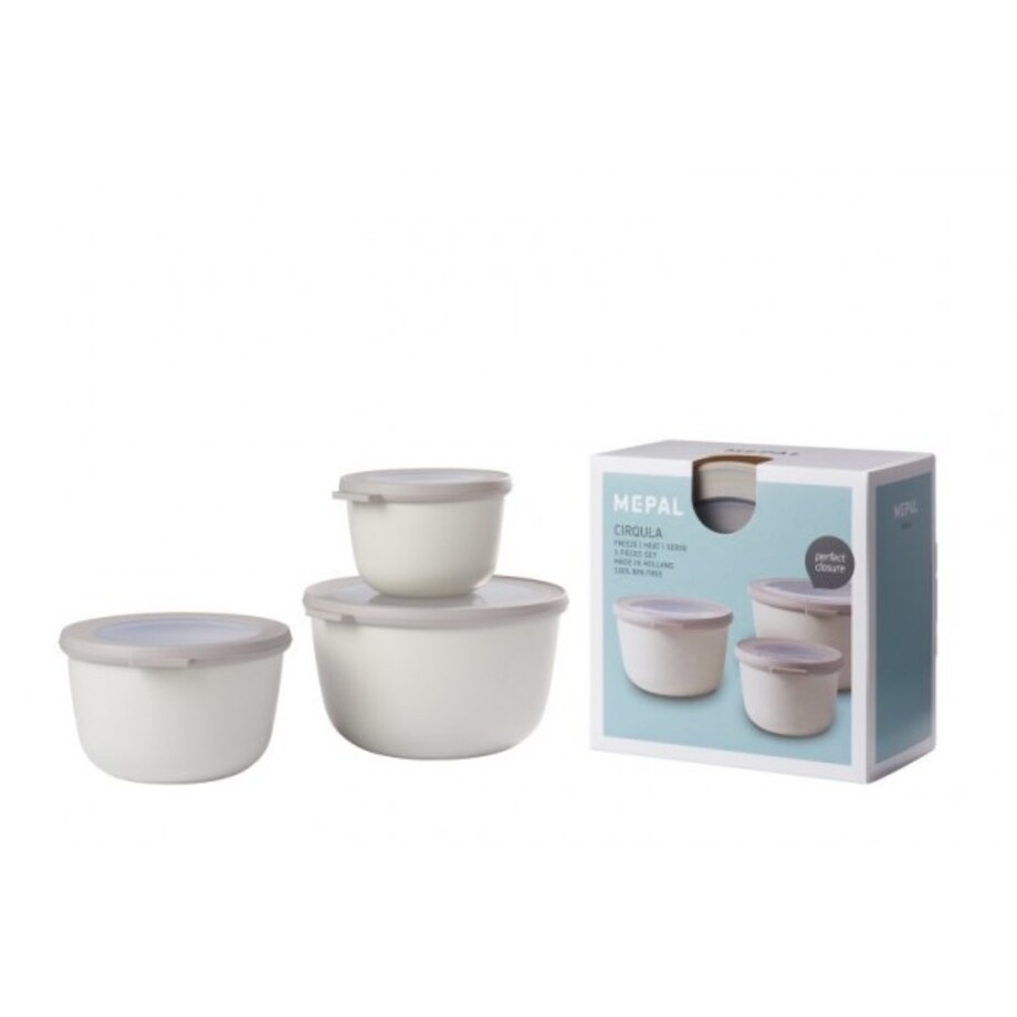 Zestaw 3 misek Cirqula okrągła 500 1000 2000 Nordic White 106231032500