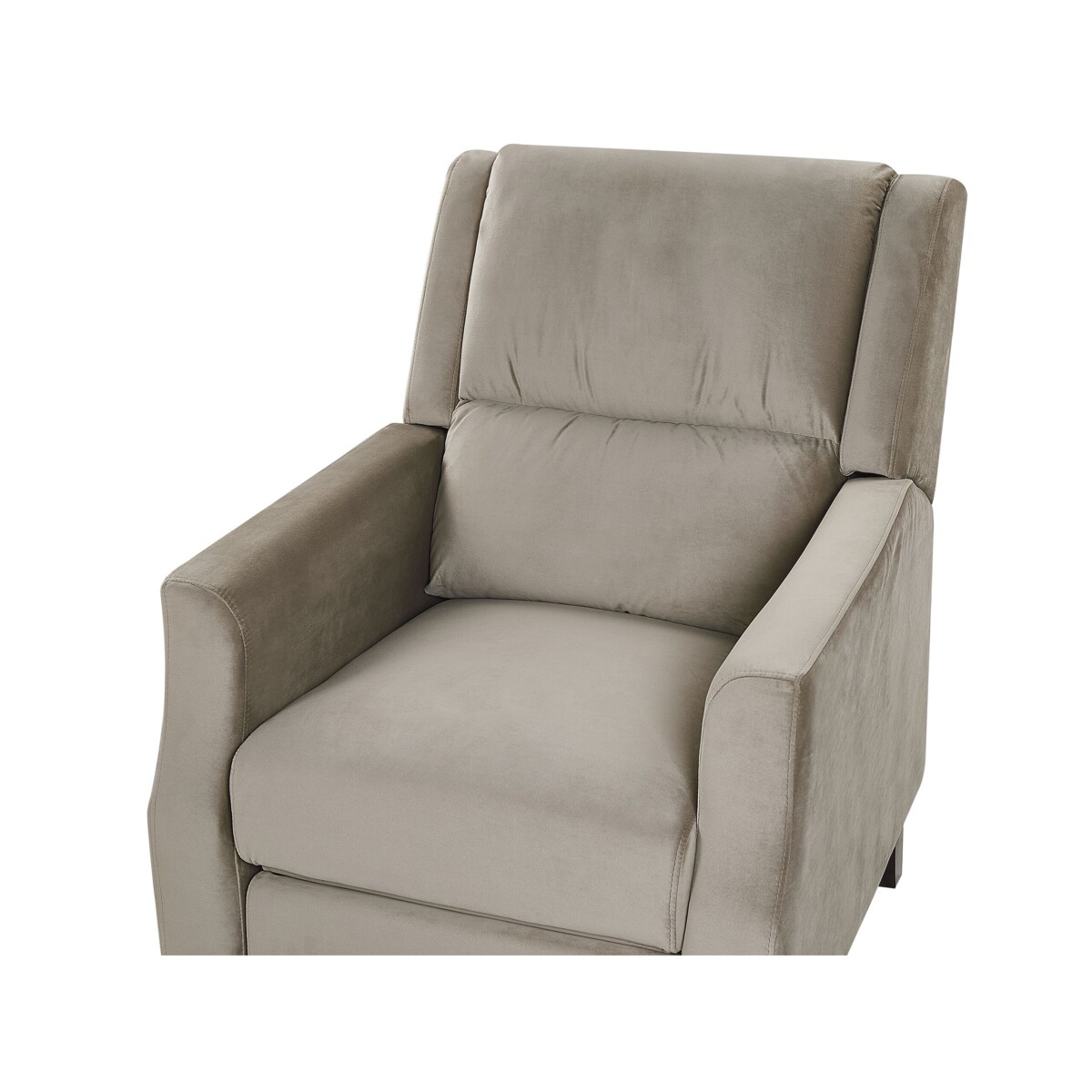 Fotel rozkładany welurowy beżowoszary EGERSUND