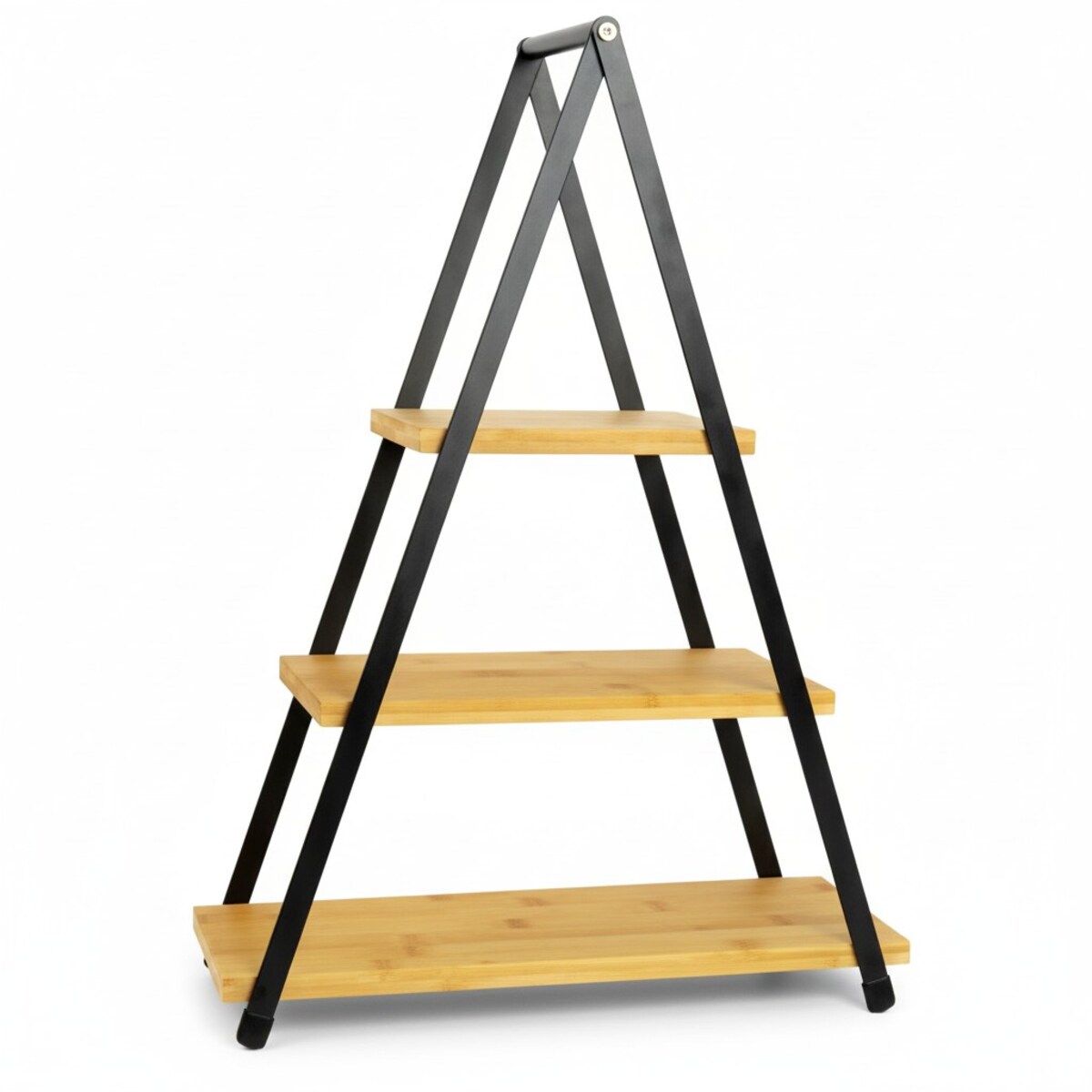 Patera Drewniana 3 Piętrowa na Przekąski Piramida Drewniana Metalowa