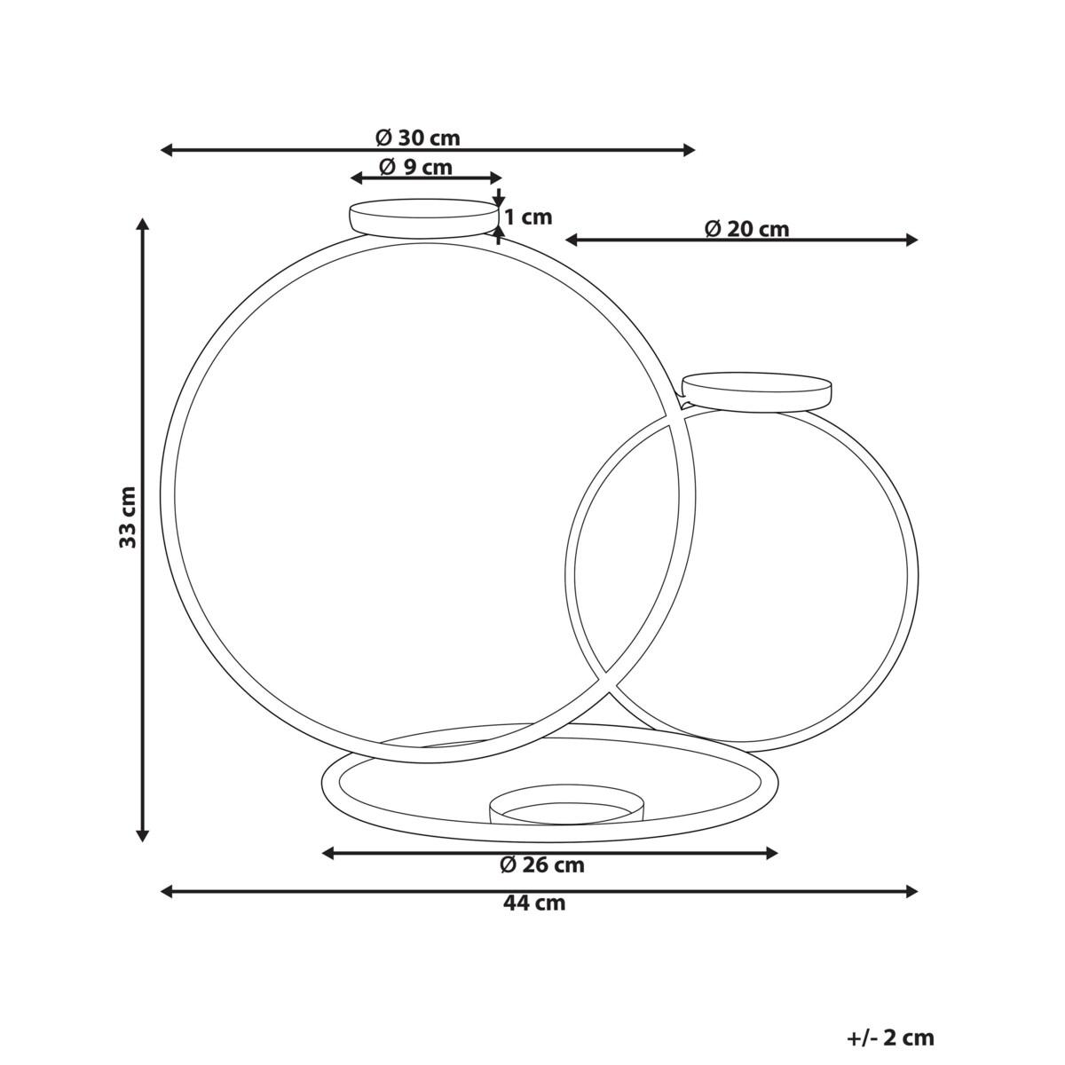 Świecznik metalowy 33 cm czarny CAKUNG