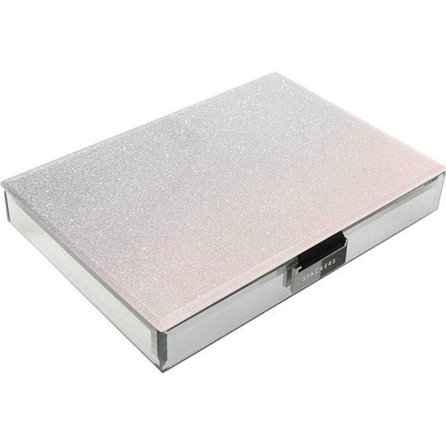 Szkatułka na biżuterię Stackers Glitter classic różowa z pokrywką