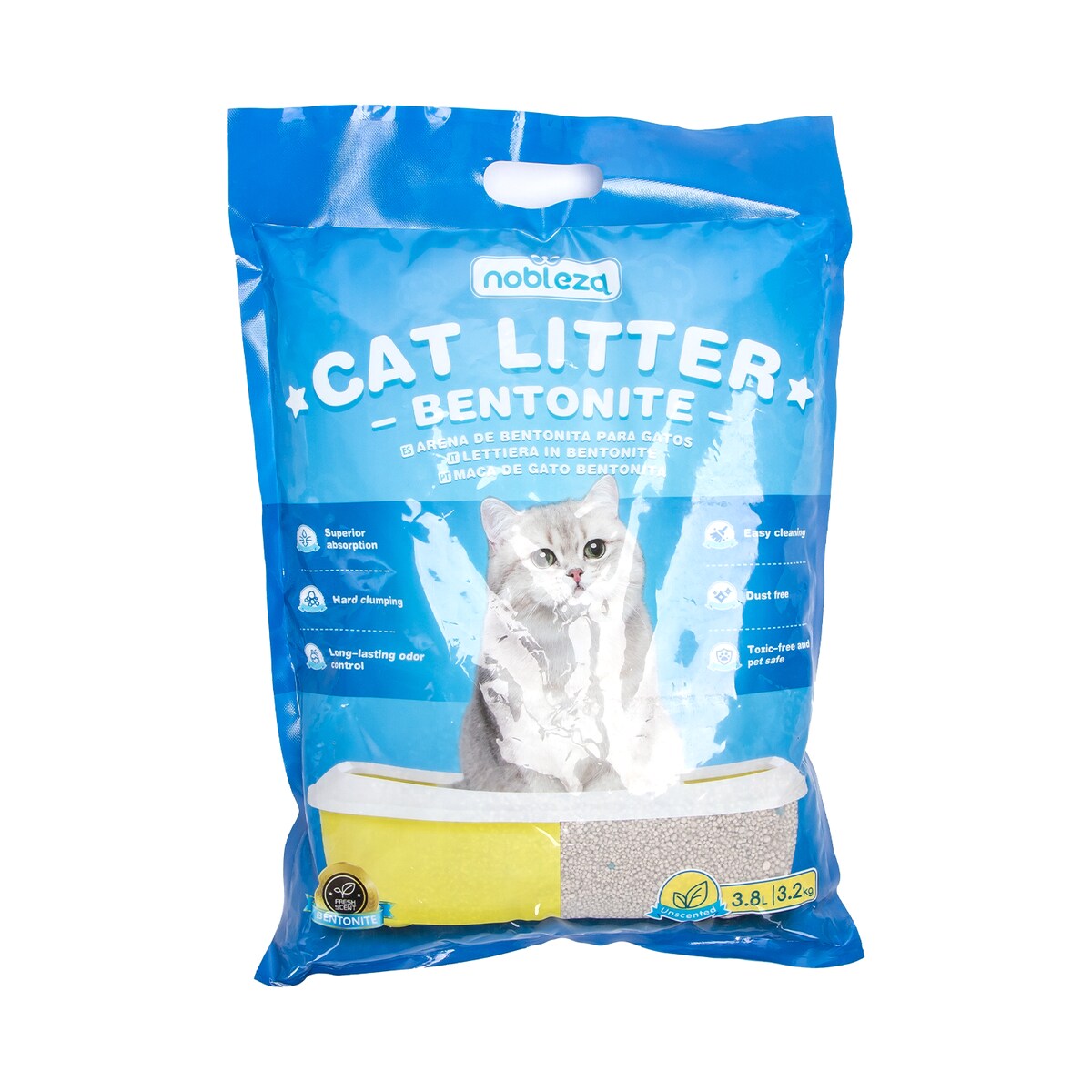 bentonitowy żwirek dla kota 3.2 kg 3.8l