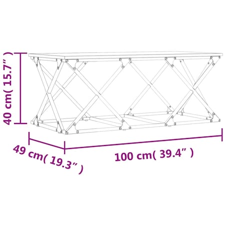 vidaXL Stolik kawowy, dąb sonoma, 100x49x40cm, materiał drewnopochodny