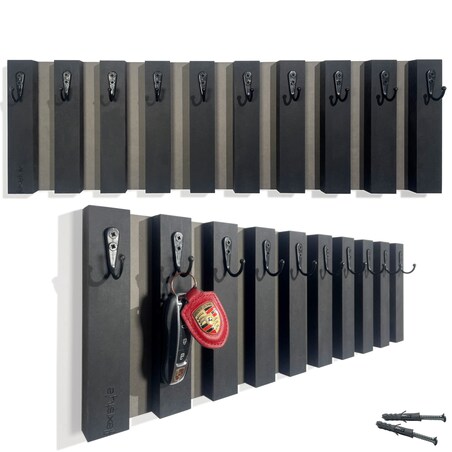 Drewniany wieszak na klucze Lamele 60cm czarny