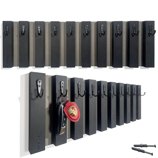 Drewniany wieszak na klucze Lamele 60cm czarny