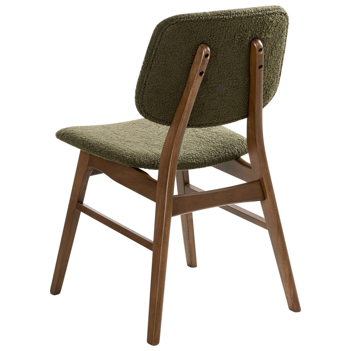 Zestaw 2 krzeseł do jadalni ELAINE Drewno Ciemny brąz/ zielony