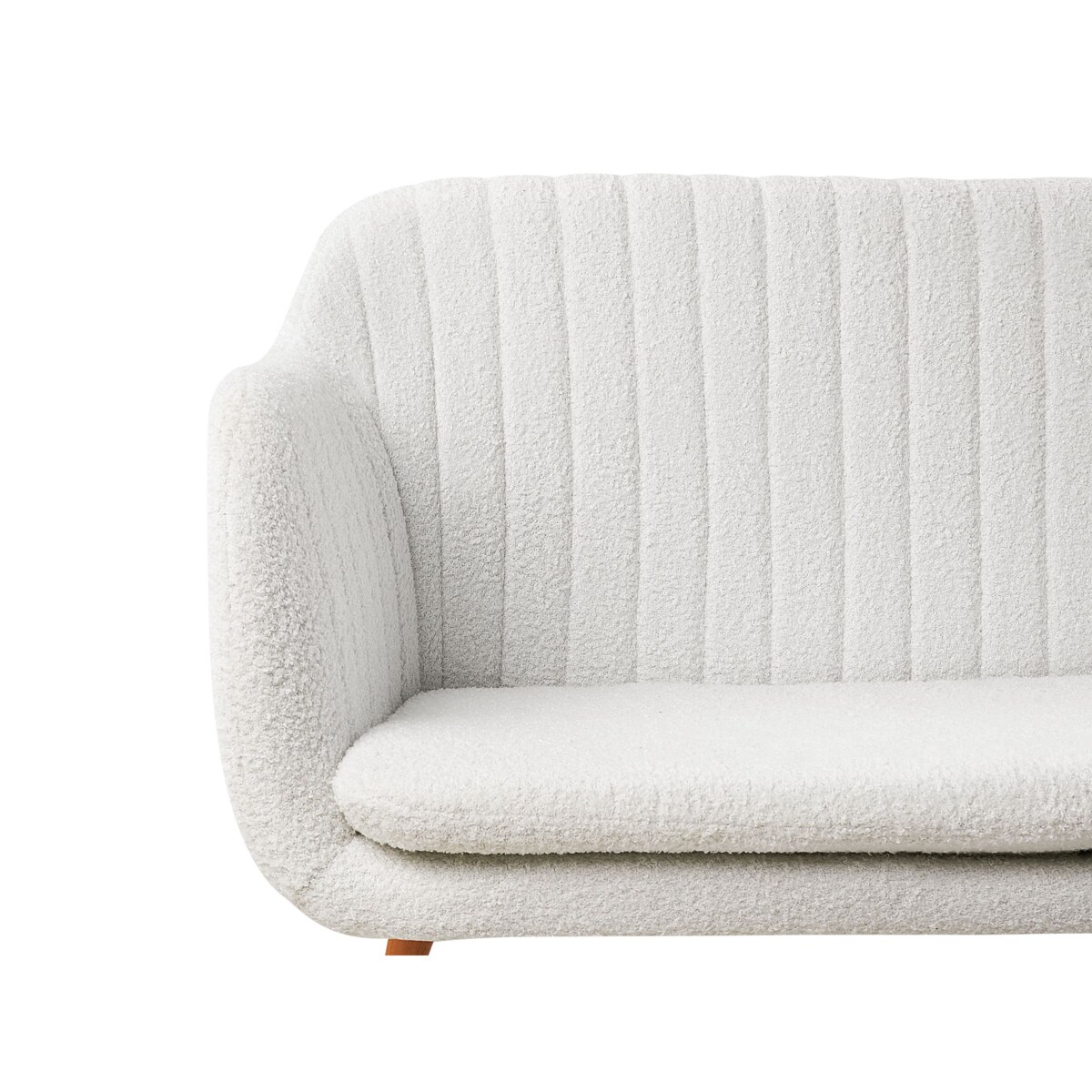 Ławka tapicerowana 2-osobowa boucle złamana biel TABY