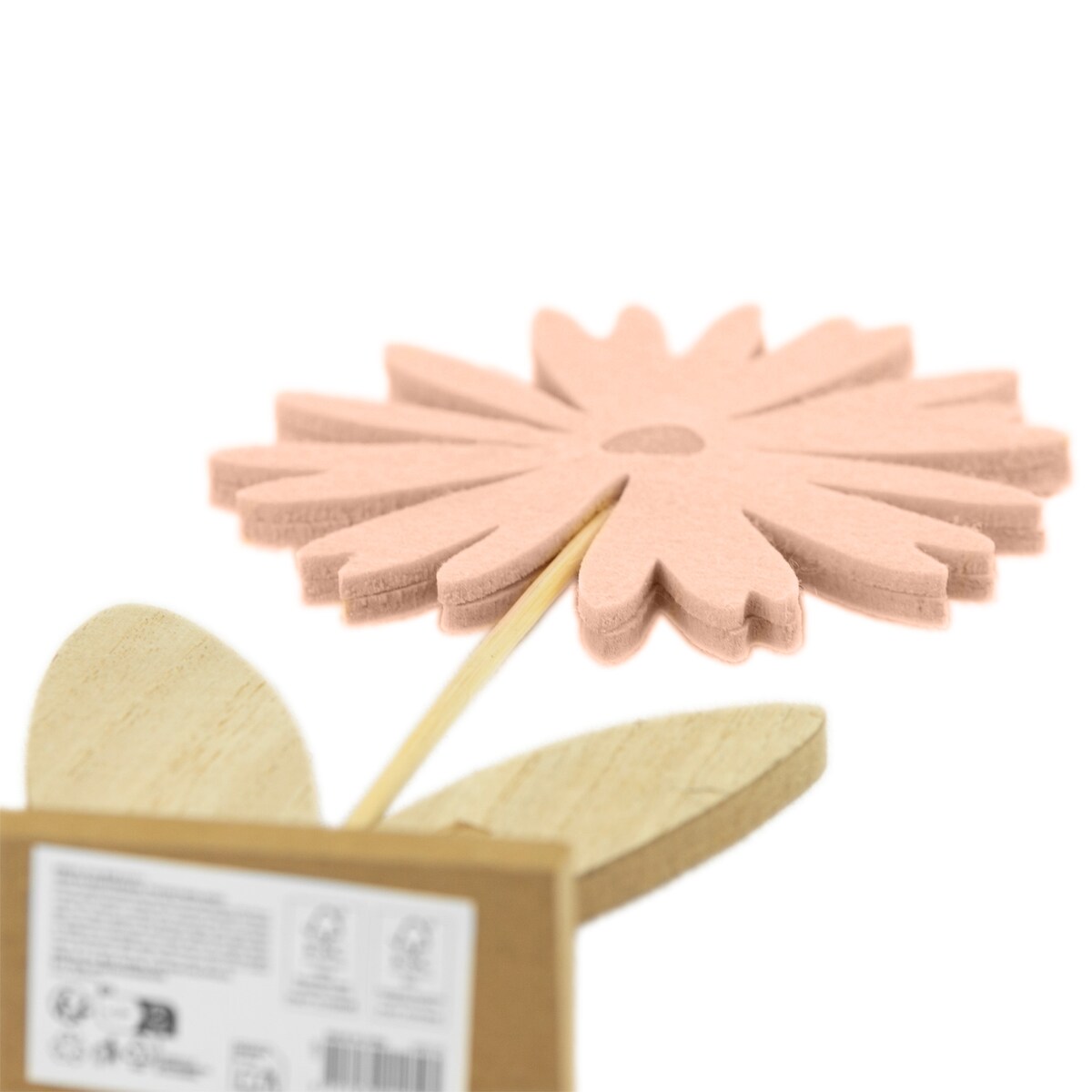 Kwiatek Drewniany 32 Cm Dekoracja Ozdoba Wielkanocna Na Stół Stokrotka Różowy