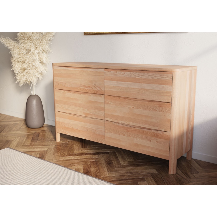 Drewniana komoda bukowa Visby MODENA LOW 150 / kolor naturalny